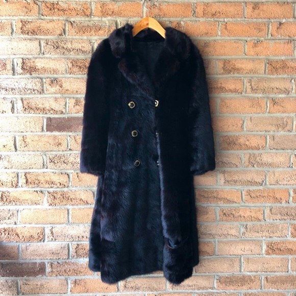 Unknown Jackets & Blazers - REAL FUR | Vintage redish black midi length real mink fur coat